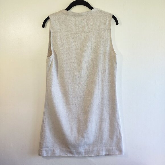 Ben Sherman Linen Blend Sleeveless Dress Pockets Earthy Neutral  Size Medium - Picture 4 of 7